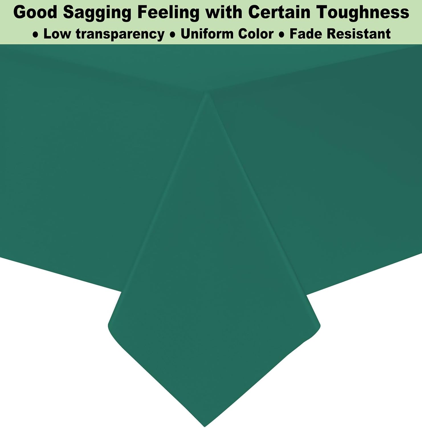 Dark Green Plastic Tablecloths 3 Pack for Outdoor Parties
