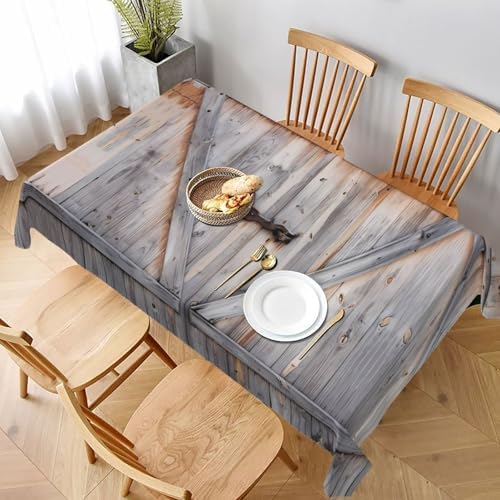Country Barn Wood Door Print Tablecloth - Classic Decor for Dining Tables