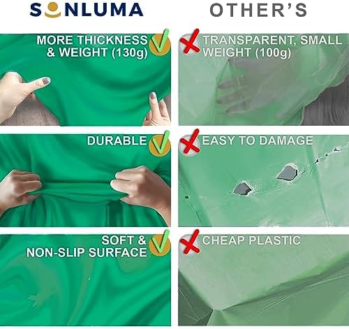 Sonluma 12 Pack 108 X 54 Green Tablecloth for 8ft Tables