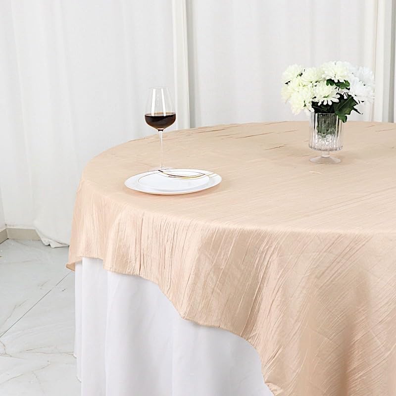 Balsa Circle 72x72 Inch Beige Square Table Overlay