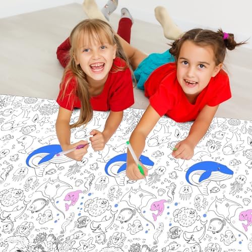 Ocean-Themed Giant Tablecloth for Kids 54x108 Inch