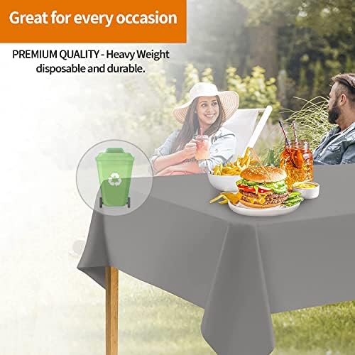Silver Disposable Plastic Tablecloth 12-Pack