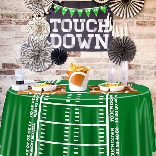3 Pcs Football Tablecloths for Round Table 84x84 Inch