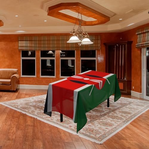 MSFHHA Rectangular Kenya Flag Tablecloth 59x83 Inches
