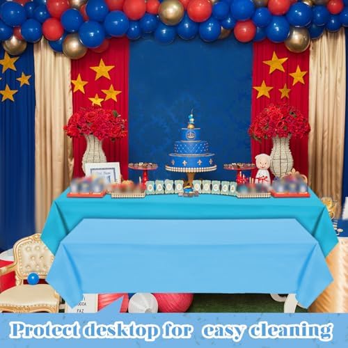 Frienda 12 Pcs Assorted Color Plastic Tablecloth for Parties