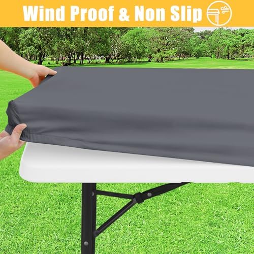 Spotjoy Rectangle Tablecloth Waterproof 30x72 for 6 Foot Folding Tables