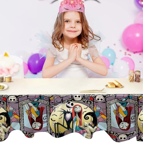 2Pcs Nightmare Before Christmas Tablecloth for Birthday Party Decorations