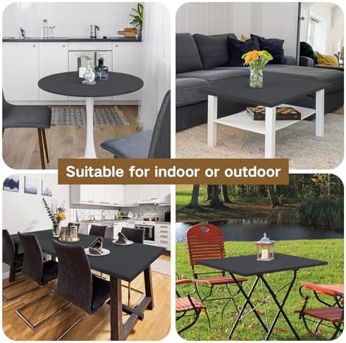 Square Fitted Table Cover 34x34 Inch Grey Spandex Tablecloth