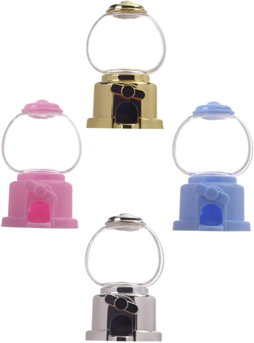 GLEAVI 4pcs Mini Gumball Machine Candy Dispenser