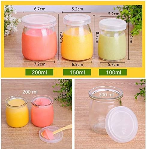 6 Pcs Yogurt Pudding Jars With Plastic Lids 7 Oz