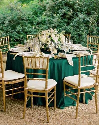12 Pack 120 Inch Round Tablecloth Hunter Green Satin