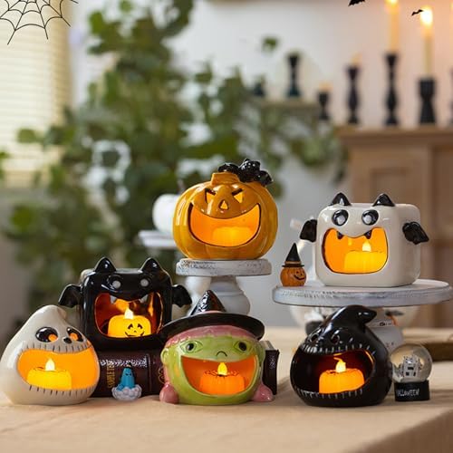 Cute Halloween Candy Bowl with Black Bat Design