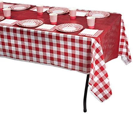 Hammont Checkered Tablecloth Red White Gingham Table Cover 4 Pack