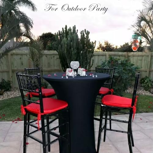 4 Pack Cocktail Table Covers 32x43 Inch Round Tablecloths for Party Wedding Banquet