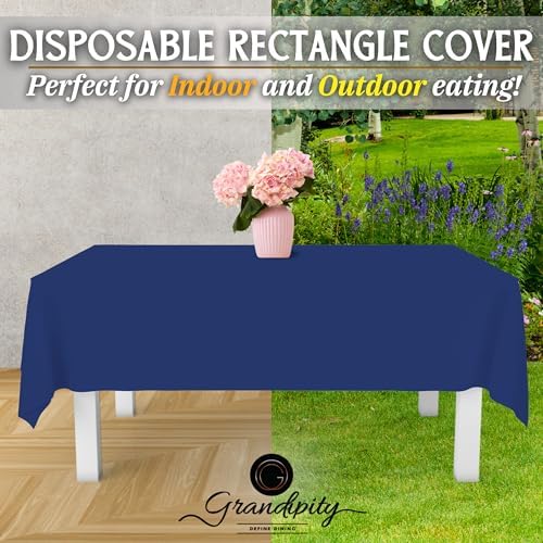 Grandipity Navy Blue Plastic Table Cloth 6 Pack 54in x 108in
