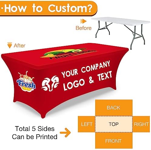 Custom Tablecloth with Business Logo 4FT Rectangular Spandex