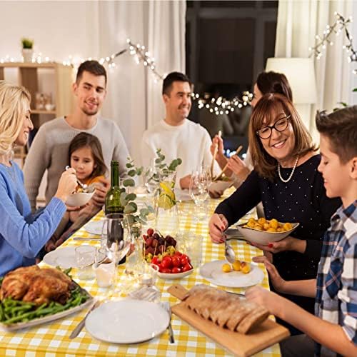 Vedran 2 Pack Yellow Gingham Tablecloths for Party Decorations