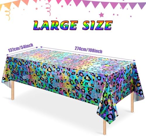 3 Pack Cheetah Print Tablecloth for Birthday Party