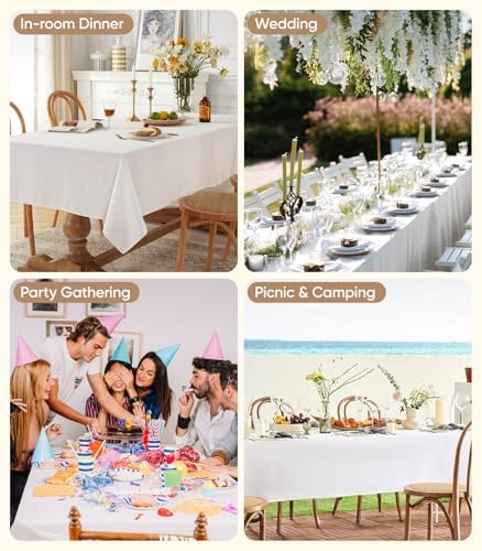 White Disposable Table Cloth 2-Pack 54x108 Inch