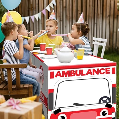 Cumule 6 Ft Ambulance Themed Tablecloth