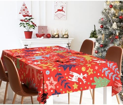 Vimorco Rectangle Tablecloth Christmas Deer