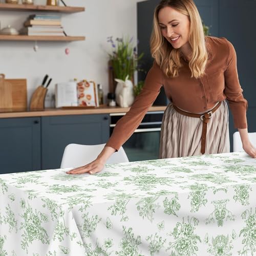 100 Ft Floral Plastic Tablecloth Roll with Cutter Box for Wedding Decor