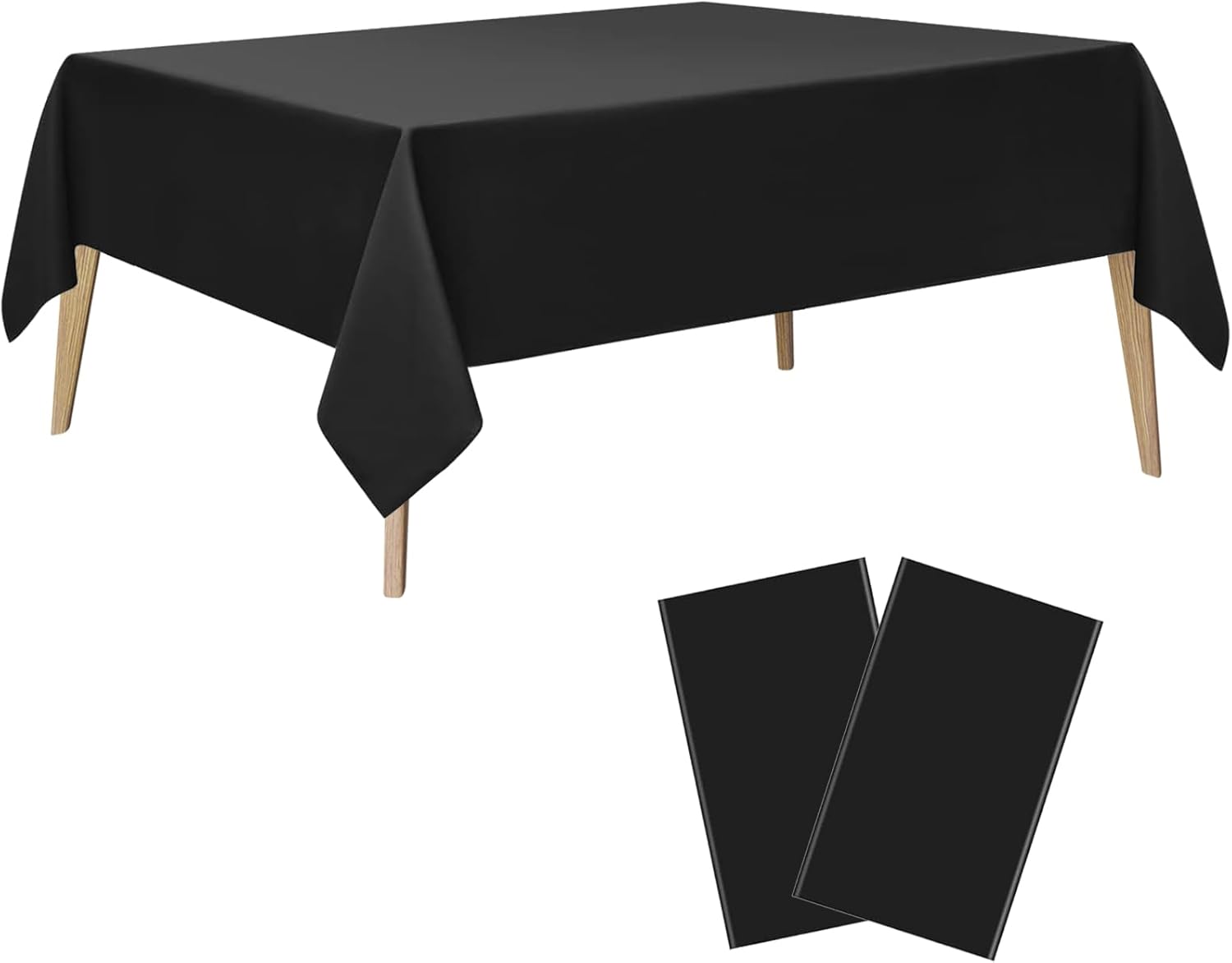 Layiexre Black Disposable Table Cloth 2-Pack