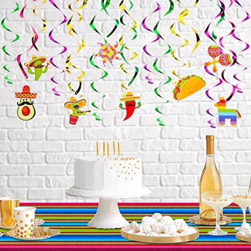 Boao Party Tablecloth with Foil Decorations 52x102 Inches