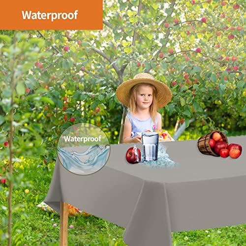 Silver Disposable Plastic Tablecloth 12-Pack