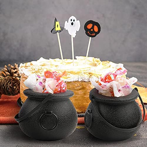 LOMIMOS 12pcs Halloween Mini Black Cauldron Candy Server
