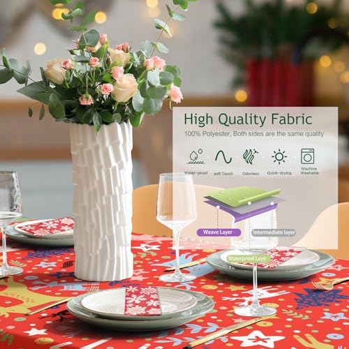 Vimorco Rectangle Tablecloth Christmas Deer