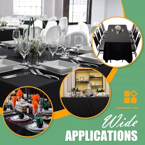 54 In X 300 Ft Black Plastic Table Cover Roll with Slide Cutter