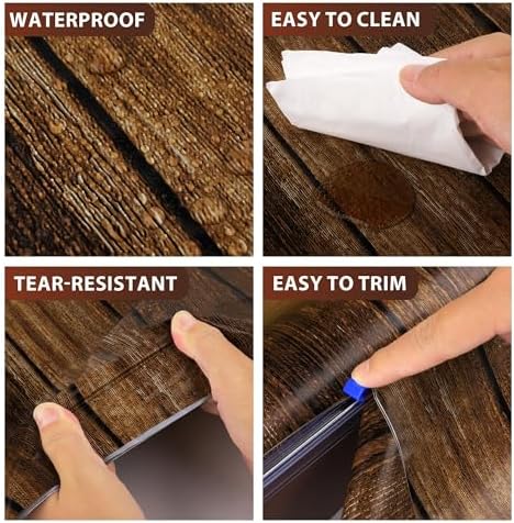 100 Ft Wood Grain Tablecloth Roll for Decor and Events