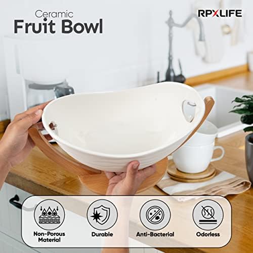 Modern 13 Footed Ceramic Fruit Bowl for Home Decor