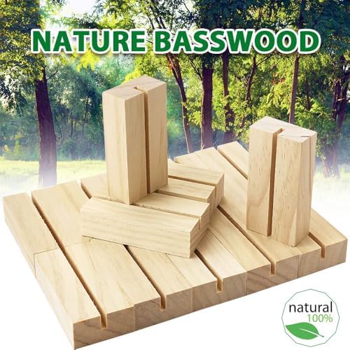 15 Piece Wood Place Card Holder Set for Ceremonies and Events