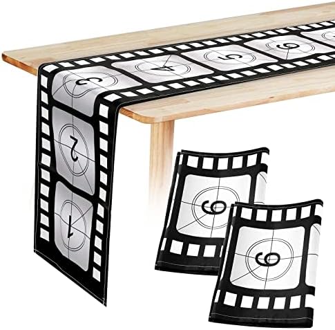 Breling 12 x 72 Inch Movie Night Table Runner 3 Pcs