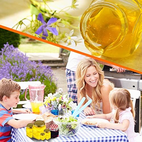 Encheng 16 oz Clear Hexagon Jars with Golden Lids 12 Pack