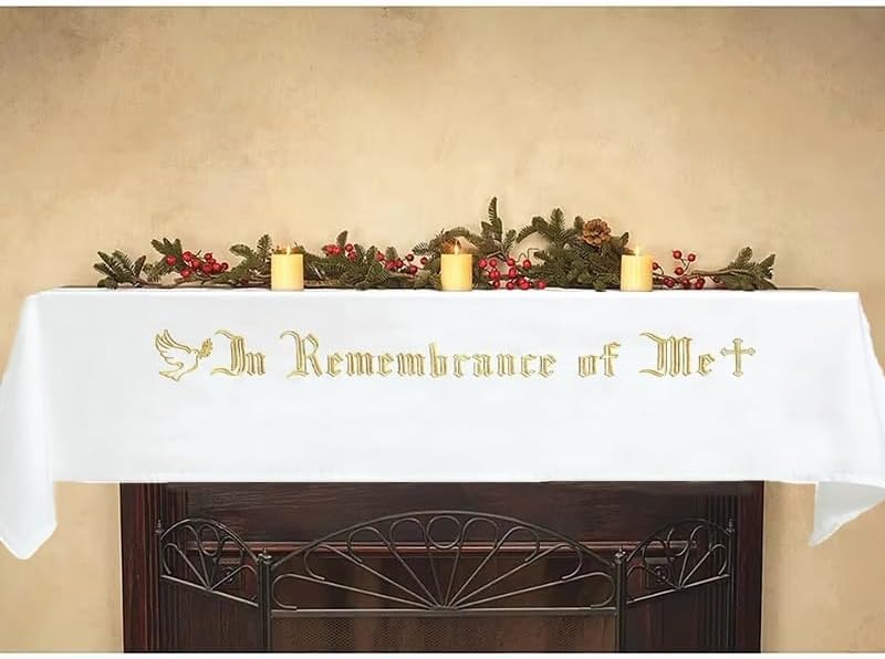 Gold Embroidery Communion Table Cloth Cover 882x52 in