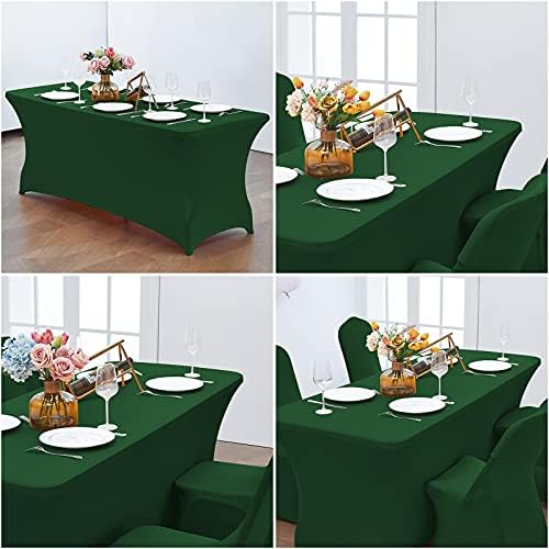 CWK 6FT Waterproof Stretch Spandex Table Cover - Blackish Green