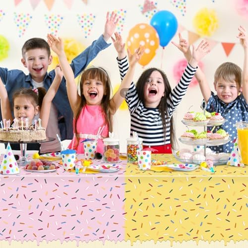 Hallswl 6 Pack Ice Cream Themed Tablecloths
