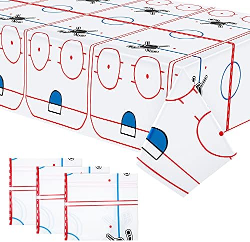 Boao Hockey Tablecloth 54x96 Inch 3 Pcs White Table Cover