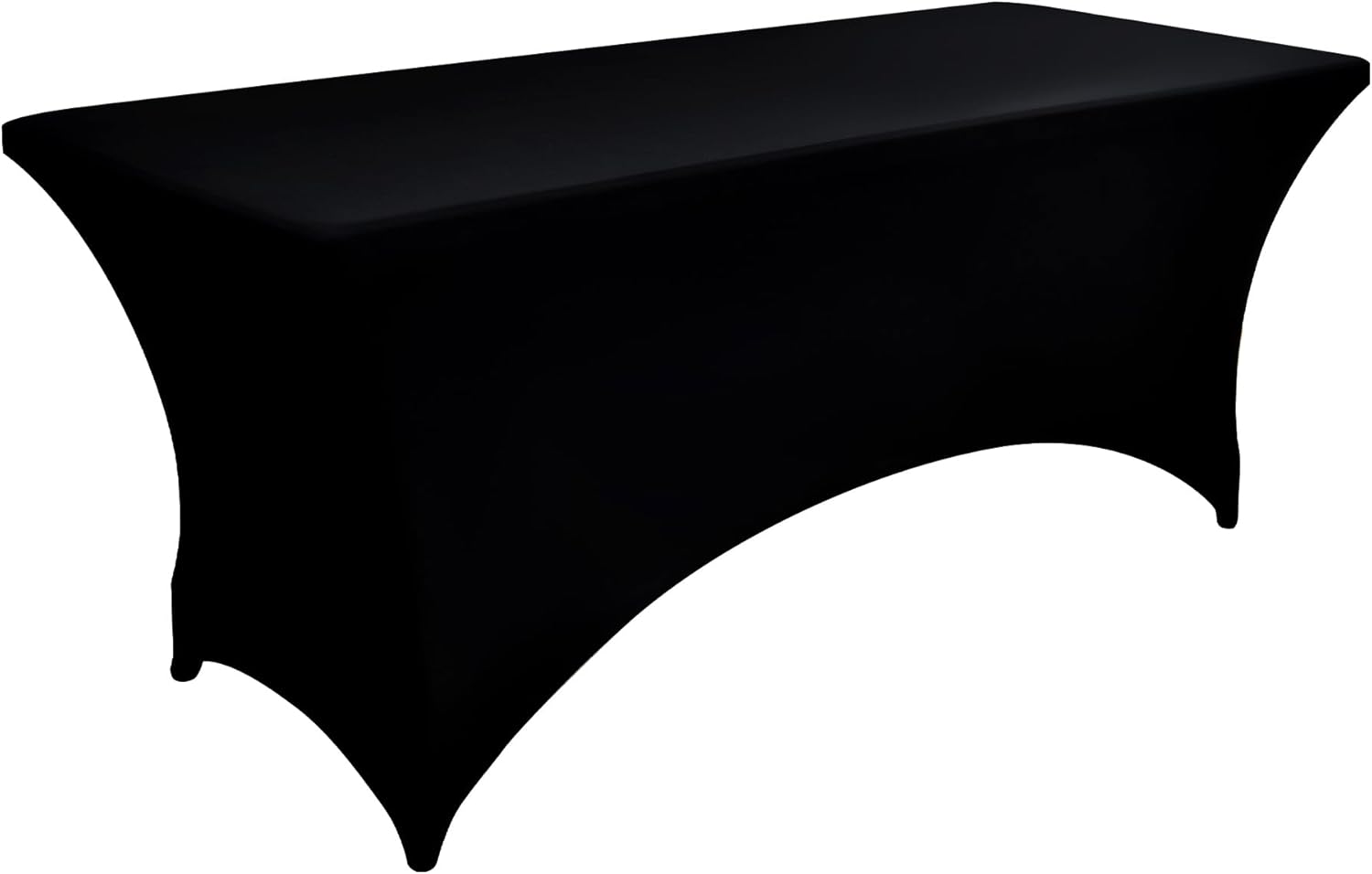 6-Pack 6ft Black Spandex Table Covers for Rectangle Tables