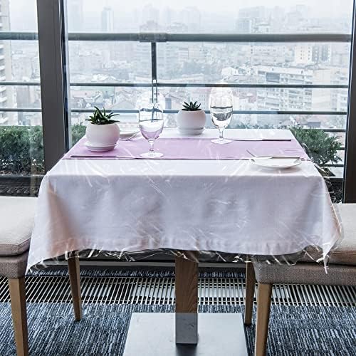 LAMINET Heavy-Duty Crystal Clear Vinyl Tablecloth Protector 54x74 Oblong
