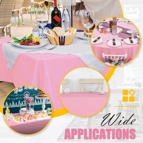 54 in X 300 FT Pink Plastic Table Cover Roll with Slide Cutter