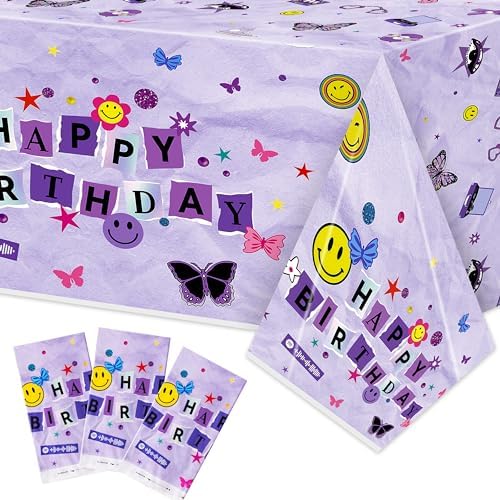 Pop Music Themed Tablecloths - 3pcs Waterproof Plastic Covers