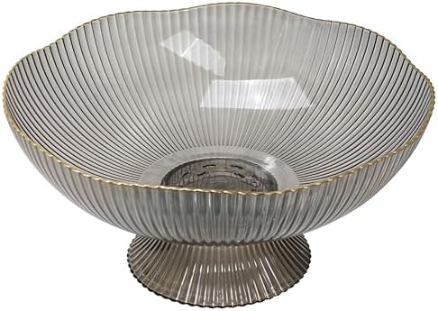 Marsrut Grey Plastic Vintage Fruit Bowl Storage Basket