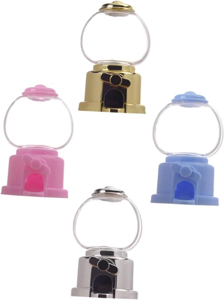 4pcs Manual Gumball Machine Candy Dispenser for Events and Parties with Pink Light Blue Gold Silver Options