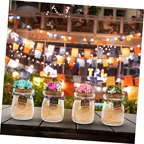 MAGICLULU 4pcs Creative Wedding Candy Glass Jars for Parties