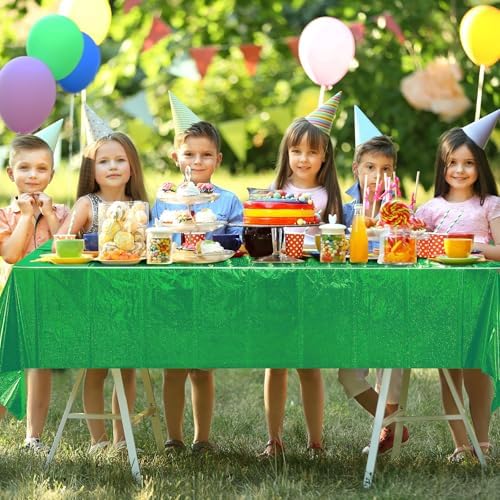 4 Pcs Iridescent Green Tablecloth Party Decorations