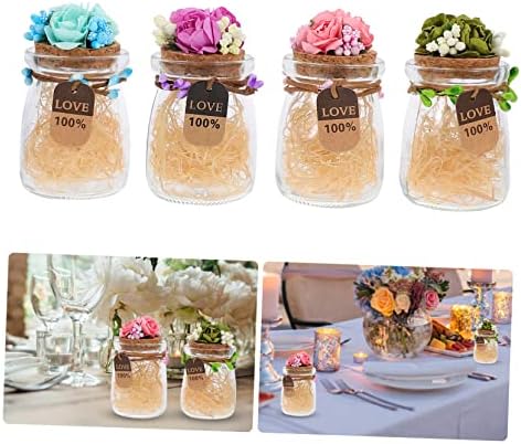 STOBAZA 4Pcs Candy Containers with Cork for Wedding Decor and Storage